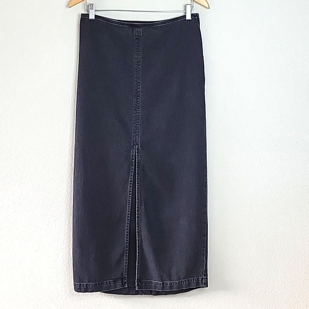 Hush Black Denim Long Maxi Skirt size 10